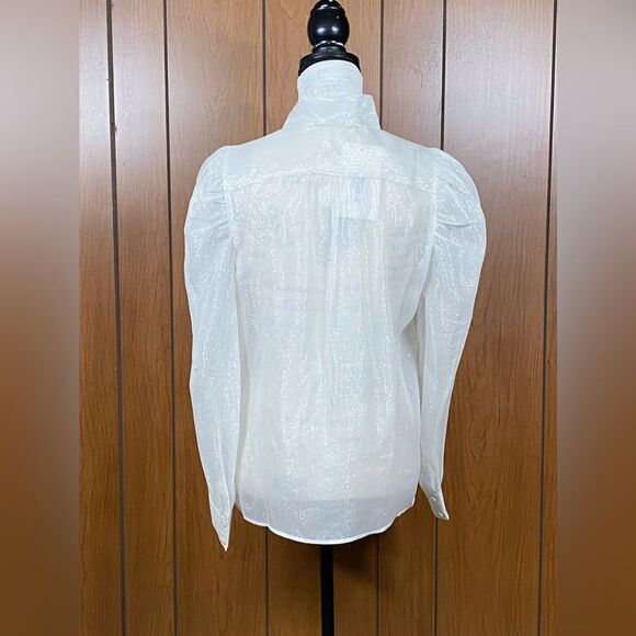 Frame Silk-Blend Long-Sleeve Blouse size M - Picture 11 of 14